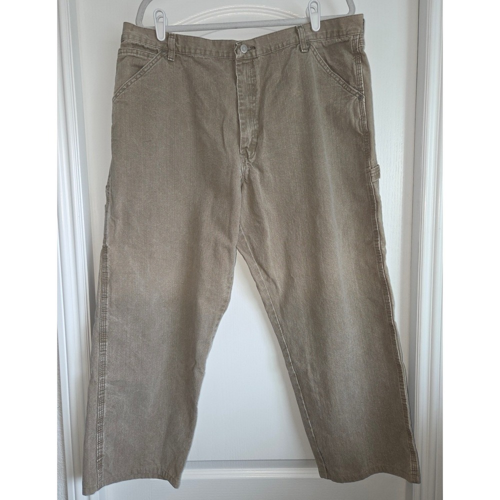 Wrangler‎ Authentic Issue Carpenter Wide Leg Tan Jeans Mens Sz 40x30 Work Pants